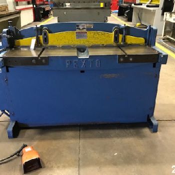 16 ga. x 4.4’Pexto#PH52A, hydraulic shear, 28" ROMBG via hand wheel, 2 HP, #28118