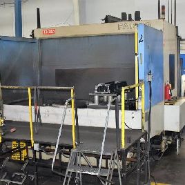 Toyoda#FA-1050, HMC,60 ATC,62.9" X,55.1 Y,45.2 Z,6k RPM,Fanuc 16iM,chip conv,2001