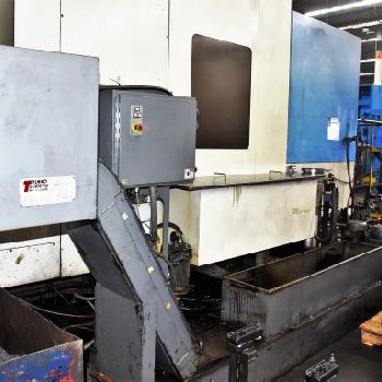 Toyoda#FA-1050, HMC,60 ATC,62.9" X,55.1 Y,45.2 Z,6k RPM,Fanuc 16iM,chip conv,2001