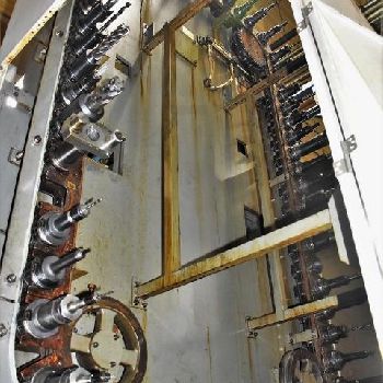 Toyoda#FA-1050, HMC,60 ATC,62.9" X,55.1 Y,45.2 Z,6k RPM,Fanuc 16iM,chip conv,2001