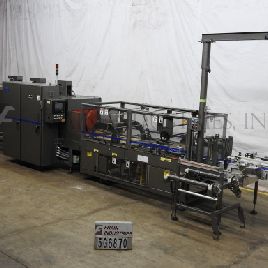 Arpac#BPMP5341, automatic, continuous motion, servo controlled, bottom overlap multipack, shrink wrapper &amp; tunnel