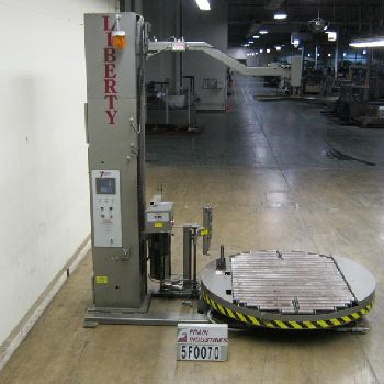 Liberty#7.7, automatic, column style stretch wrapper, 10-40 loads per hour, 80" diameter roller turntable, A/B PLC