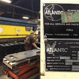 120 Ton,Atlantic#PPM36-100, CNC, 11.10â€™ OA, 122" BH, 9.8 thrt, CNC control &amp; BG, 7.6 HP