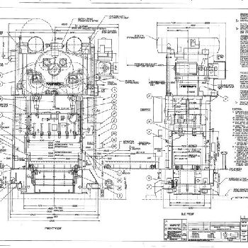 800 Ton,Verson#LE4-800-120-60T, 30" str,79 SH,2 -6 adj, 120 x 60 bed,A/C &amp; brake,’88