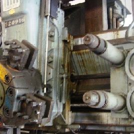 46 "Bullard # DYNATROL, cabezal de torreta, ruedas manuales, 312 RPM, 3 o 4 mordazas, aeroespacial, 1980