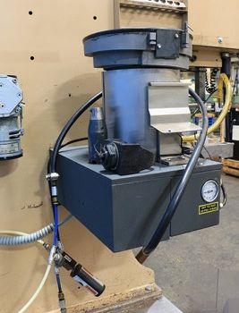 6 Ton,Haeger#HP6-C, insertion press,18" throat,8-1/2 stroke,bowl feeder,. tooling,’92,#10494