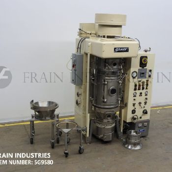Glatt#WSG-15, 3-section Stainless Steel fluid bed granular dryer, 880 cfm, 120000 BTU, top exhaust valve