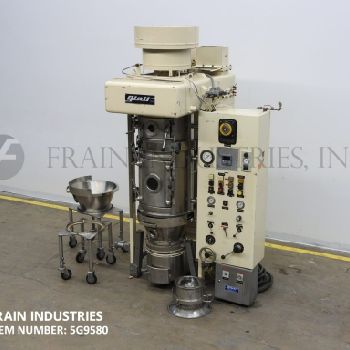 Glatt#WSG-15, 3-section Stainless Steel fluid bed granular dryer, 880 cfm, 120000 BTU, top exhaust valve