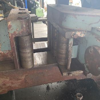 10" X 10Cosen#AH250, automatic horizontal bandsaw, 1 blade,49-330 FPM,2 HP,vise,front length ga,#11086