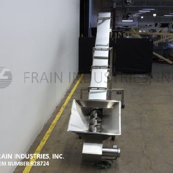 10" diameter x 16.8’ long, Loos #978-003, Stainless Steel, incline screw conveyor, 2 HP drive