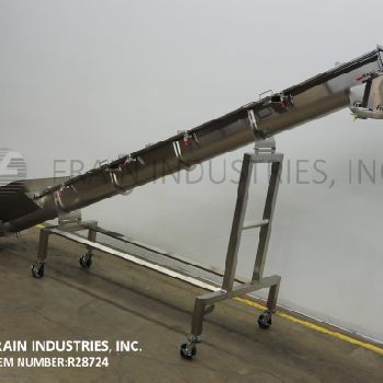 10" diameter x 16.8’ long, Loos #978-003, Stainless Steel, incline screw conveyor, 2 HP drive