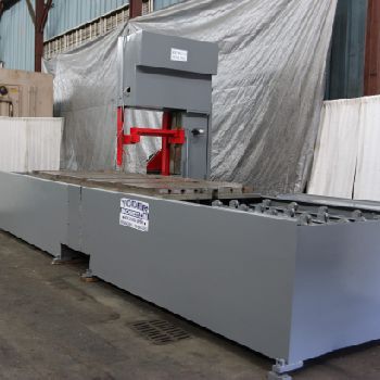 Hem#PM25/144, vertical traveling plate saw,53" x 150 table,25 throat,15 HP,1996,#69807