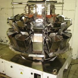 Ishida#CCW-S-212, bucket scale,14-454 gram weigh capacity,14 Stainless Steel buckets,208 V.,serial #14223,1989,#39703