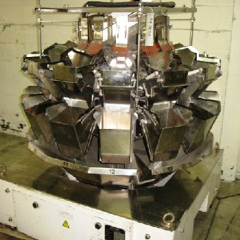 Ishida#CCW-S-212, bucket scale,14-454 gram weigh capacity,14 Stainless Steel buckets,208 V.,serial #14223,1989,#39703