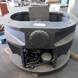 60"Forkhardt, power indexing chuck, 28 between yokes, 32 height, used, #17452