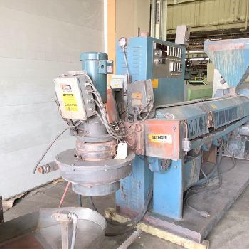 3.5" Akron #PAK350, extruder, 30:1 L/D ratio, vented barrel, #15931J