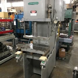 12 Ton,Greenerd#HC-12-11L2, hydraulic C-frame press, 12" stroke, 24 DL, 24 x 15 bed, 11 throat, 5 HP, #27702