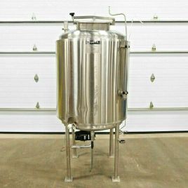 200 gal.Hartel#STD.ATM HC-24973, Stainless jacketed CIP wash tank, 36" ID, 42 straight side, 16 manhole, 90 psi (2 available)