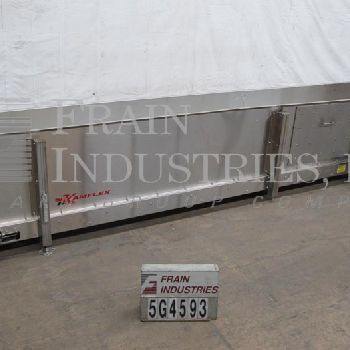 24" wide x 15’ long,Kamflex#810, Stainless Steel live bottom accumulation trough, .75 HP drive, 30 high side walls