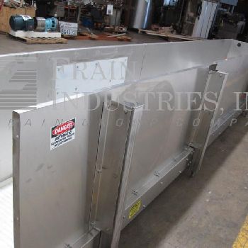 24" wide x 15’ long,Kamflex#810, Stainless Steel live bottom accumulation trough, .75 HP drive, 30 high side walls