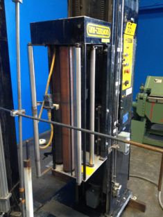 IPM, rotary table stretch wrapper,pneumatic cylinder clamp,48" x 34 roller conveyor table,#6236