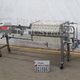 24"Lanco/ Parkson #4-4/8MF2913, plate &amp; frame filter press, (19) 24 x 24 x 2 polypropylene plates