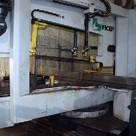 Ficep#1001DZB, CNC beam line, infeed/outfeed conveyor, auto web probing, 2007
