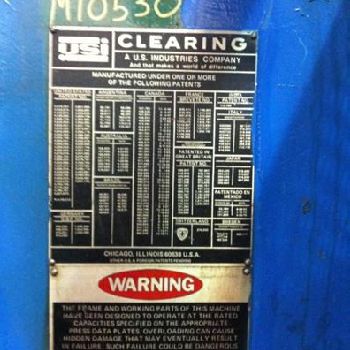 700 Ton,USI Clearing, housing type,30" str,58 DL,97 x 60 bed,150 ton cushion,#B1011