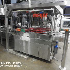 All-Fill # R, cabezal doble, 18 estaciones, llenadora de polvo rotativa con entrada de tornillo sin fin y transportador de cadena de mesa