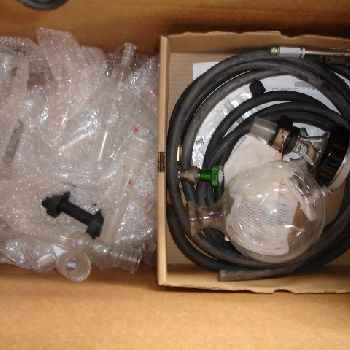 BuchiRotoVap #EL-130, glass evaporator, glass flasks, coil condenser, 120 V., #29277