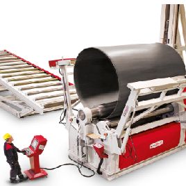 10 '' x 1 "Akyapak # AHS-15/06, Rollo de placa de 4 rollos, 25 HP, control CNC AK400, velocidad variable