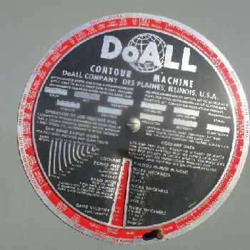 20" x 13DoAll#2013-10, vertical band saw, with welder, 30 x 24 tilting table, 2 HP, 50-5200 fpm, Serial # 339-76307