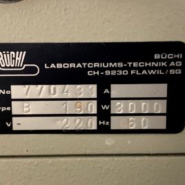 Buchi#B190, Spray Dryer, #3348-10