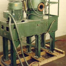 Littleford, 4 cu.ft., high intensity PVC mixer, 24" OD hydraulic flip up bolt doen cover, 25/50 HP dual speed motor drive