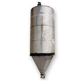 Brismet #T-6061-T6-ALUM, aluminum silo, 350 cu.ft., storage bin cone hopper, bristol metal, 1973, #16674
