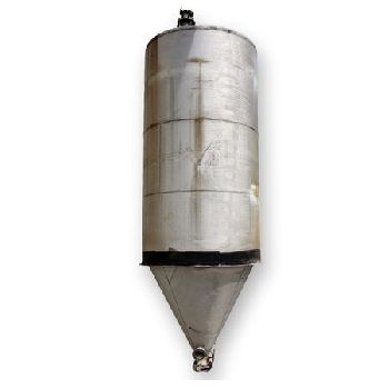 Brismet #T-6061-T6-ALUM, aluminum silo, 350 cu.ft., storage bin cone hopper, bristol metal, 1973, #16674