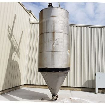 Brismet #T-6061-T6-ALUM, aluminum silo, 350 cu.ft., storage bin cone hopper, bristol metal, 1973, #16674