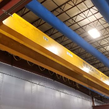 10 Ton,Kone, 95’1" span,26’ lift,radio,VFD bridge/trolley,240’(x2) rail/runway avail,1998,#1974