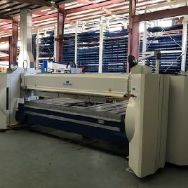 126.7"Schroder#SPB-3200, CNC folding machine,POS 3000 control,25.5 stroke,133 BG,2006