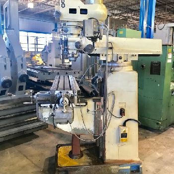 Kingston#KMT-5V, 10" x 50 T-slotted table, PF, #40 taper, 2-Axis DRO, hardways, 2000
