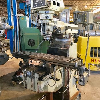 Kingston#KMT-5V, 10" x 50 T-slotted table, PF, #40 taper, 2-Axis DRO, hardways, 2000