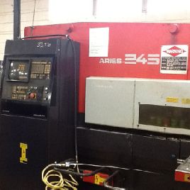 20 Ton,Amada#ARIES-245, 18 station, 2 A/I, 39.37" x 50 sheet, 3.5 hole, Amadan 04PA, 1988