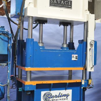 60 Ton,Savage#60HTP, 4-post hydraulic blanking trim press,light curtains,PLC,â€™92,#A2756