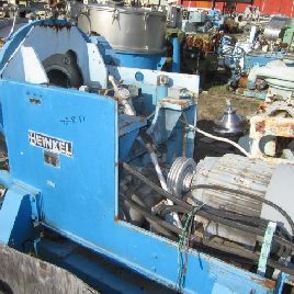 Heinkel#HF600, inverting filter centrifuge,Hast.C-4 contact surface,600mm diameter perforated basket, serial #110311, #42811