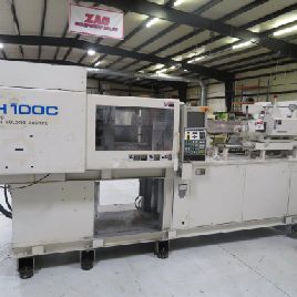 110 toneladas, 6.7 oz., Sumitomo # SH100C, máquina de moldeo por inyección, usada, 2003