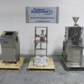 Korsch#XL-100, tablet press, 10/8 station, data acquisition interface, serial# K1510164, 2008, #238-2