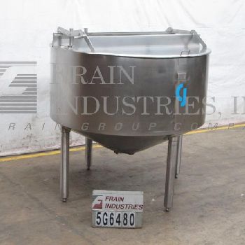 500 gal.Chester Jensen#X70N50, single motion kettle, 304 Stainless Steel bottom jacketed and insulated