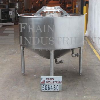500 gal.Chester Jensen#X70N50, single motion kettle, 304 Stainless Steel bottom jacketed and insulated