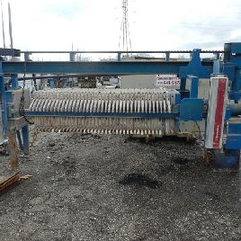 24"Netzsch#630-1/40/45, 41 plates,40-chambers,center fed,266.80 sq.ft.surf.area,dual act. hydraulic,230/460 V.,1986,#41547
