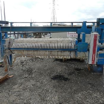 24"Netzsch#630-1/40/45, 41 plates,40-chambers,center fed,266.80 sq.ft.surf.area,dual act. hydraulic,230/460 V.,1986,#41547